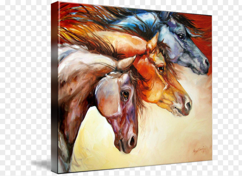 Painting Watercolor Canvas Horse Oil PNG
