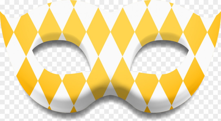 Yellow Diamond-shaped Block Mask Goggles Carnival PNG