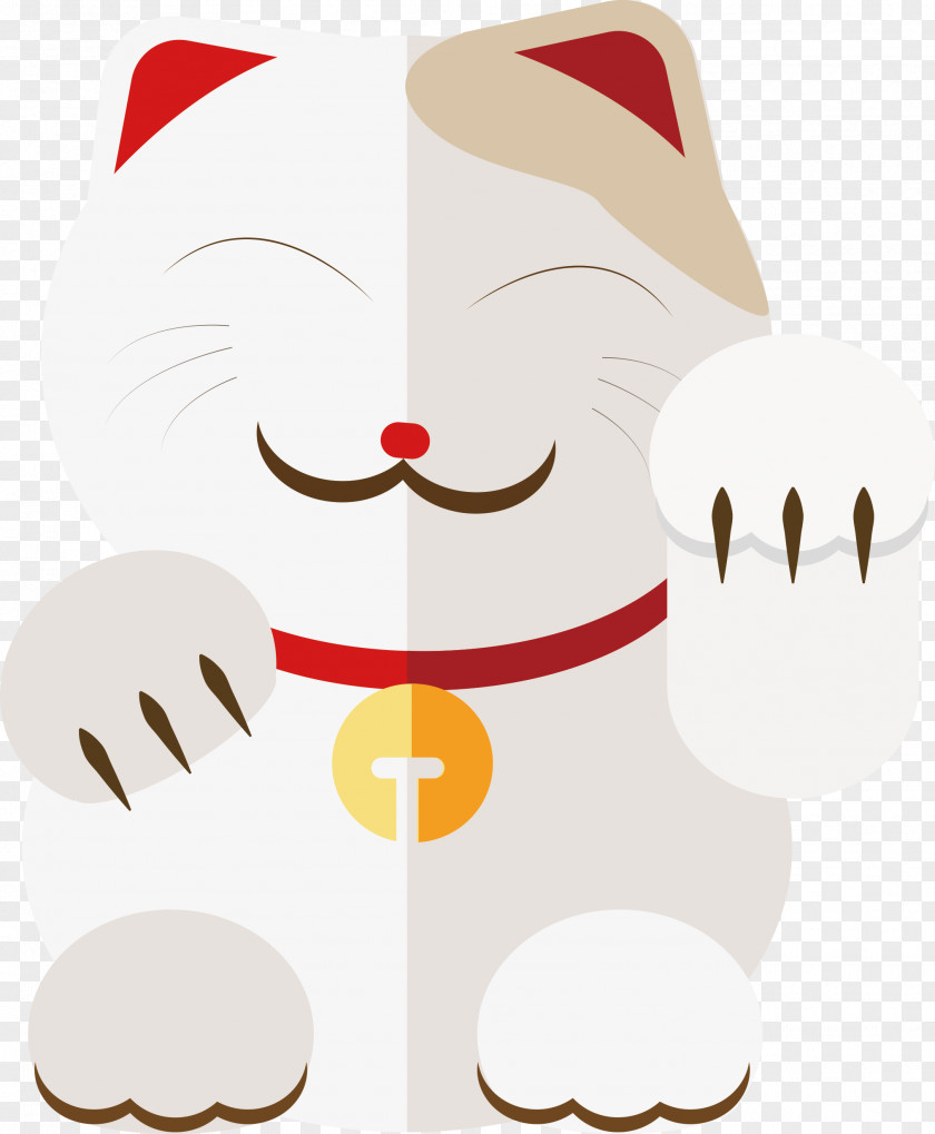 Flat Cartoon Lucky Cat Decoration Clip Art PNG