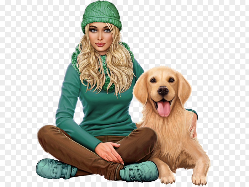 Golden Retriever Drawing Woman PNG