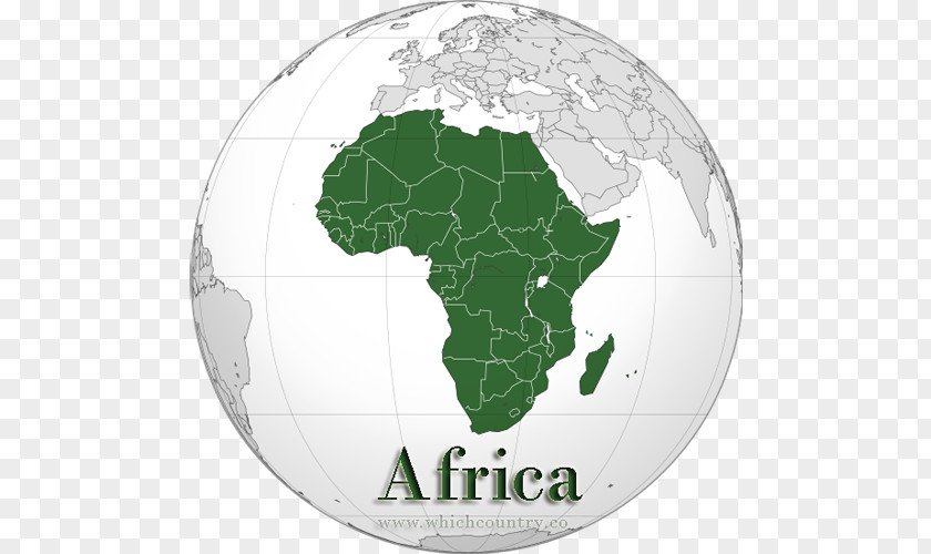 Africa Orthographic Projection Map Globe PNG