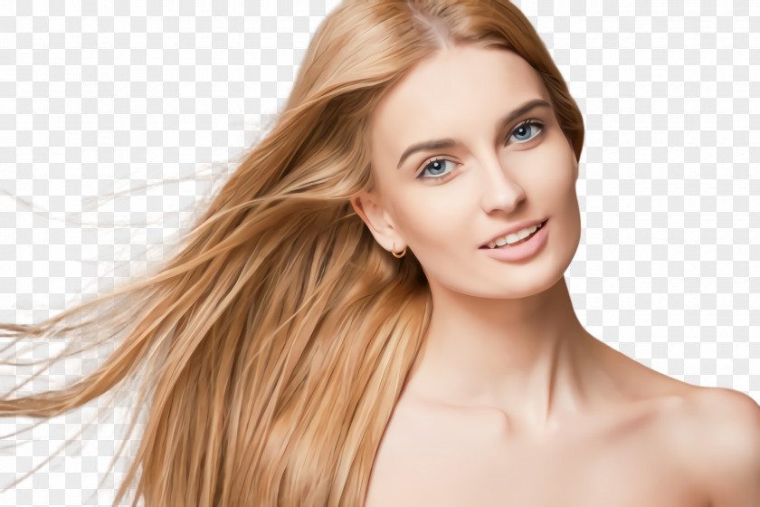 Cheek Long Hair Face Skin Blond Hairstyle PNG