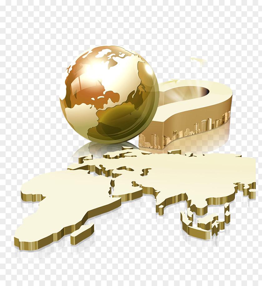 Gold World Map Uotsurijima Senkaku Islands Globe PNG