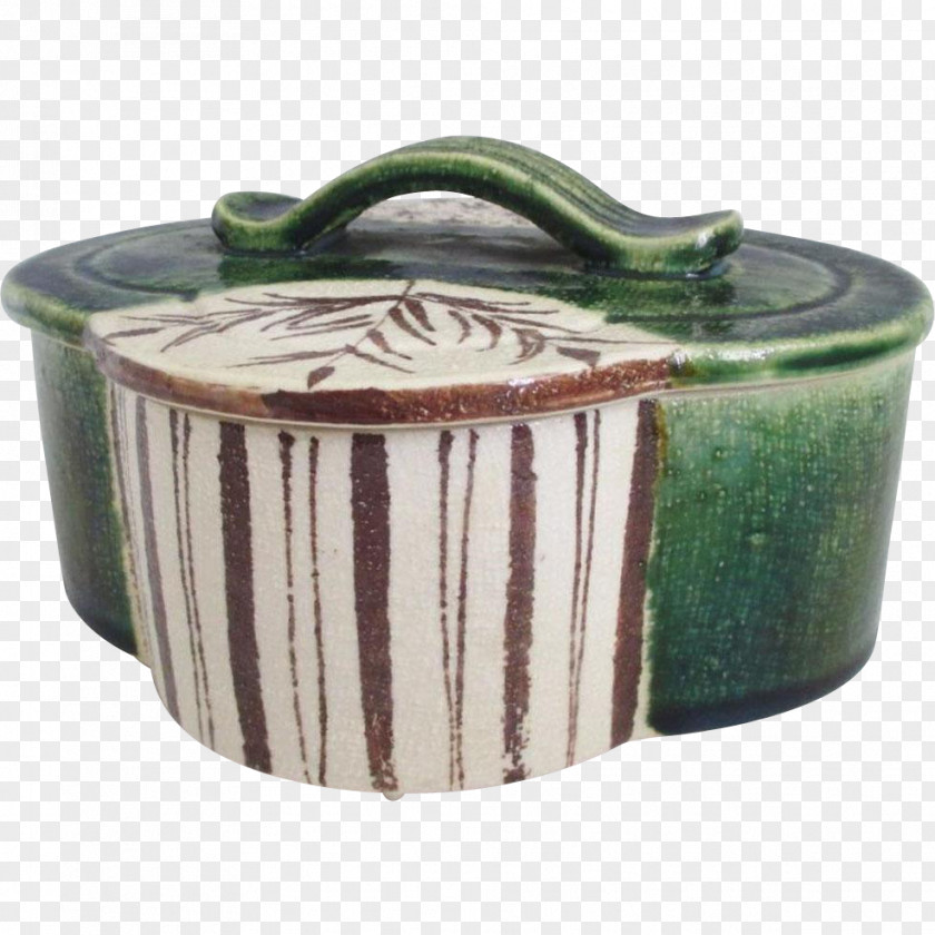 Vase Oribe Ware Ceramic Pottery Lid Porcelain PNG