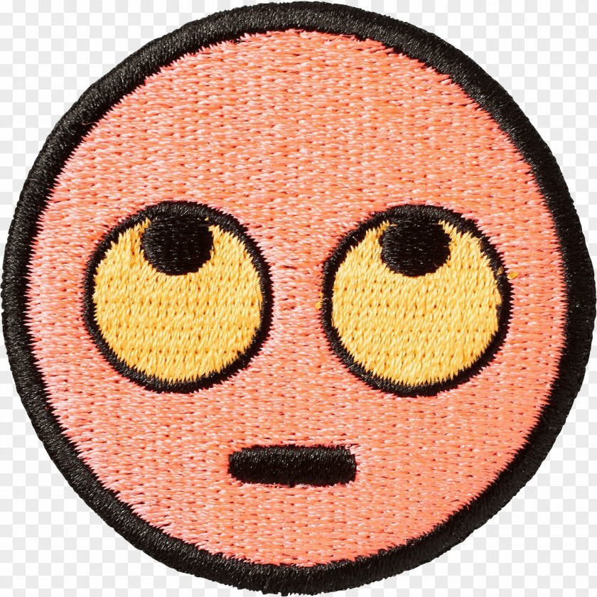 Emoji Sticker Smiley Face Embroidered Patch PNG
