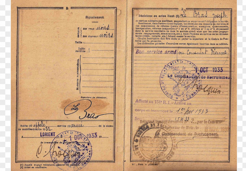 French Passport Document PNG