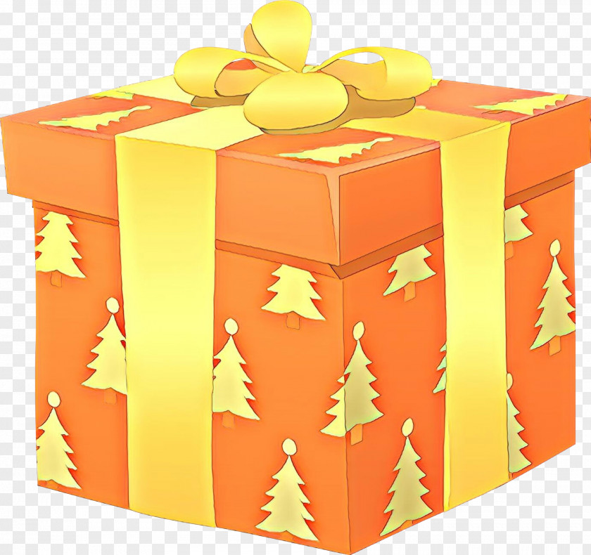 Orange Yellow Birthday Gift Box PNG