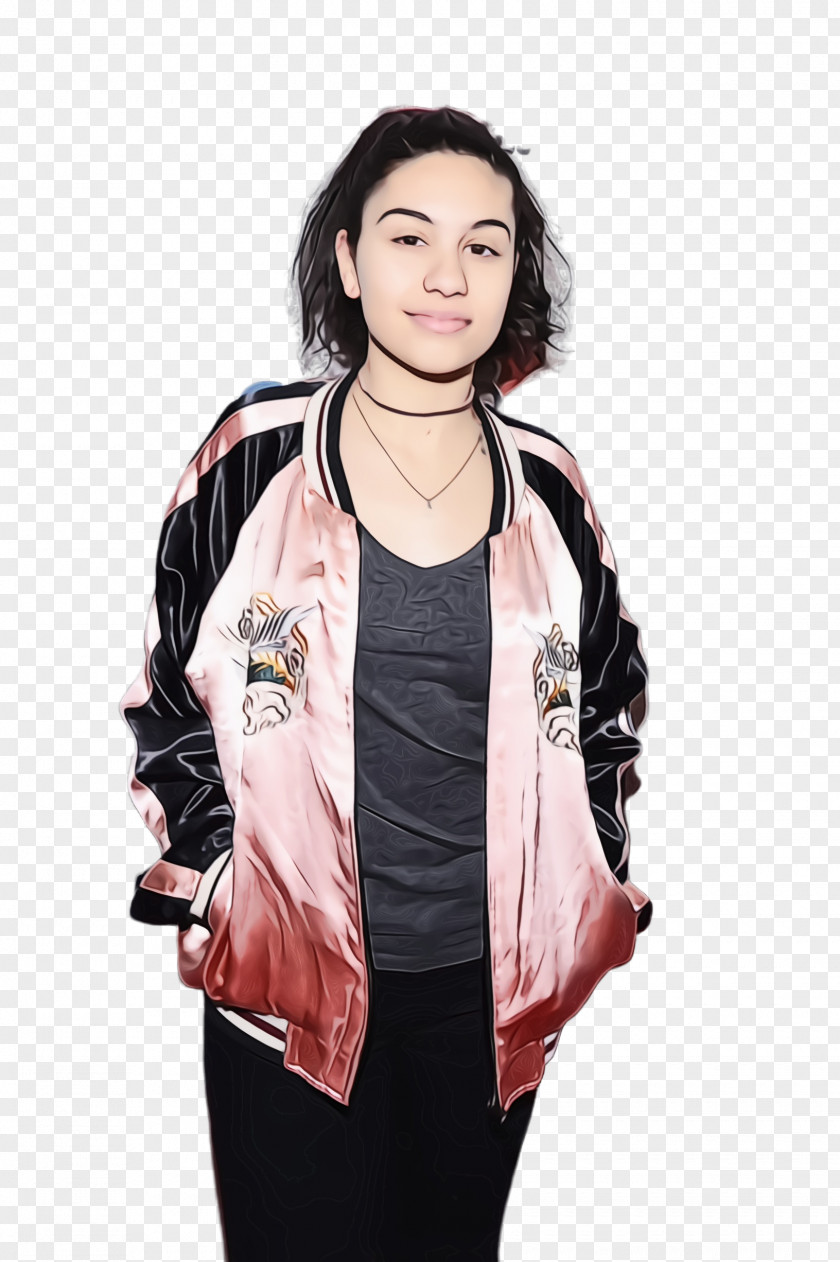 Coat Black Hair Jingle Ball Tour 2016 Alessia Cara Fashion TD Garden Leather Jacket PNG