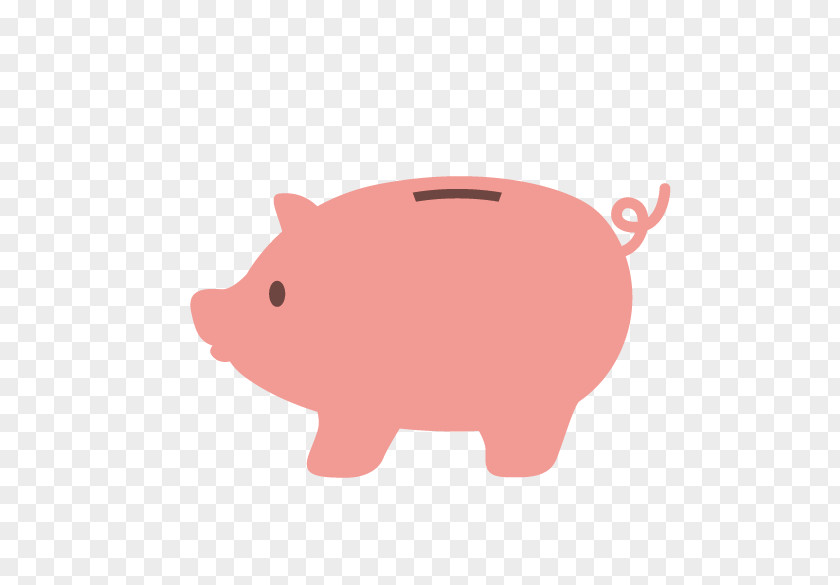 Flat Piggy Bank Domestic Pig Saving Money PNG