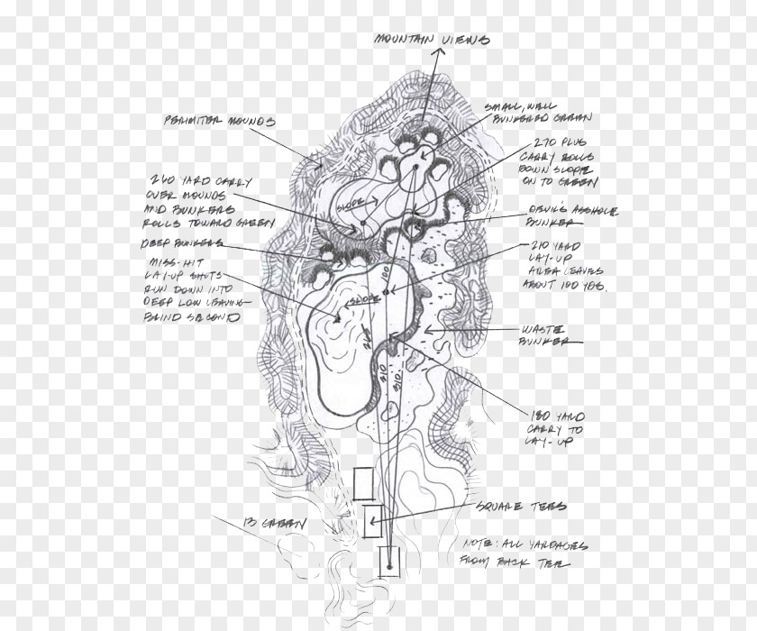 Golf Line Art Course Drawing Sketch PNG