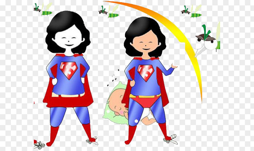 Hand-painted Mom Superman Clark Kent Mother Comics Child PNG