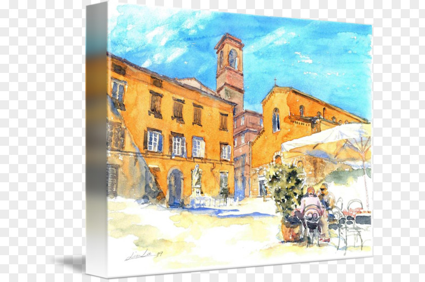 Painting Watercolor Lucca Gallery Wrap Canvas PNG