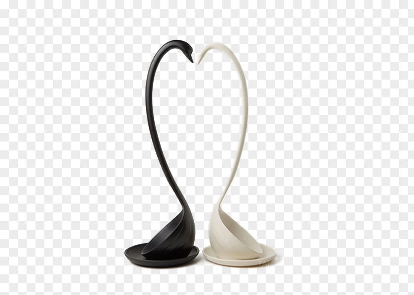 Swan Tablespoon Black And White Swans Can Be Vertical Spoon Ladle Tableware Taobao Soup Goods PNG
