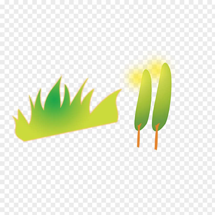 Cartoon Tree, Grass And Decorative Patterns Clip Art PNG