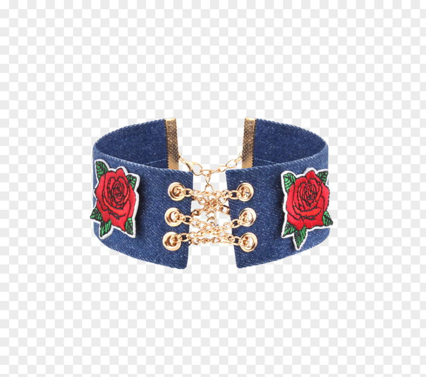 Necklace Bracelet Choker Denim Embroidery PNG