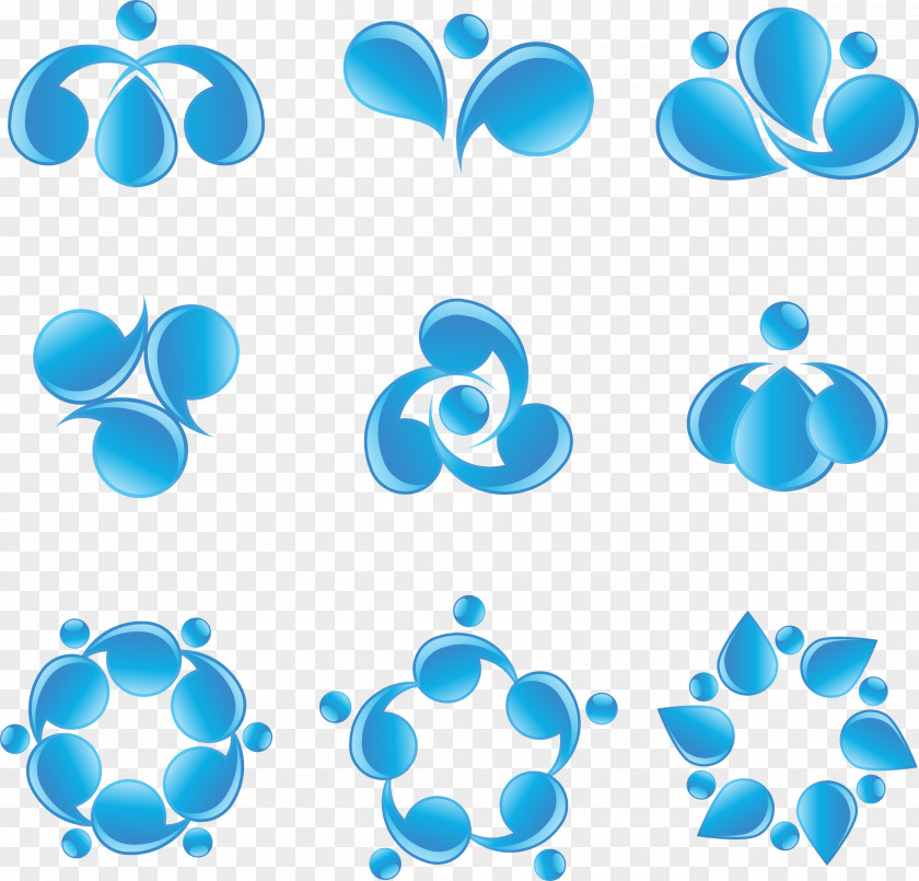 Vector Blue Water Icons Euclidean Clip Art PNG
