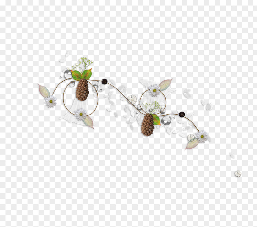 White Flowers And Rope Flower Designer Pattern PNG
