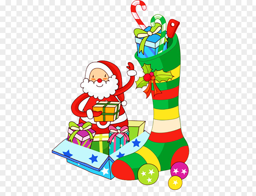 Creative Christmas Santa Claus Gift Illustration PNG