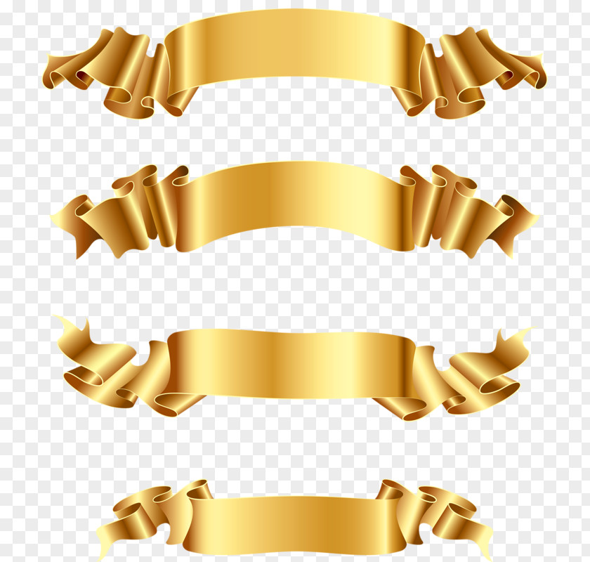 Golden Ribbon Banner Gold Clip Art PNG