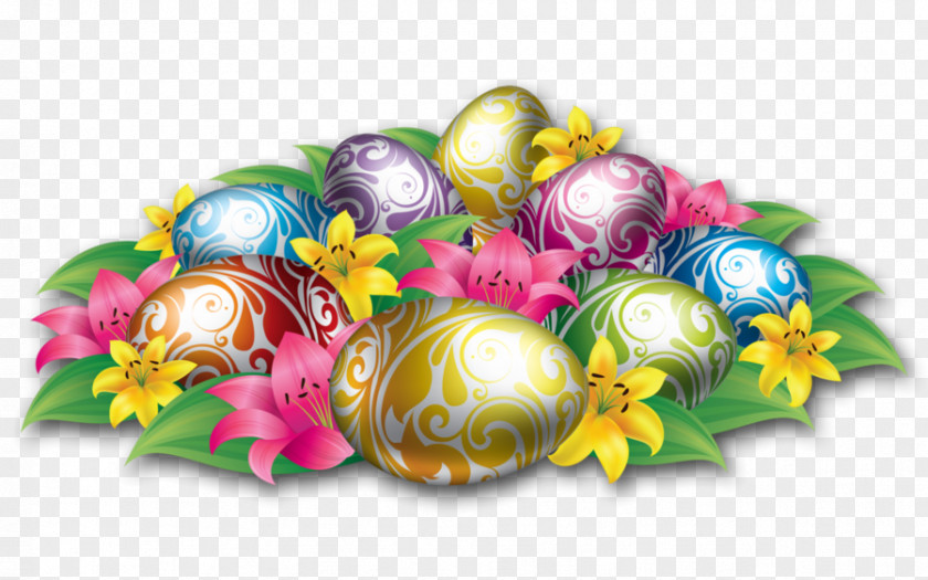 Large Easter Eggs With Flowers And Grass Icon Theme Download Wallpaper PNG