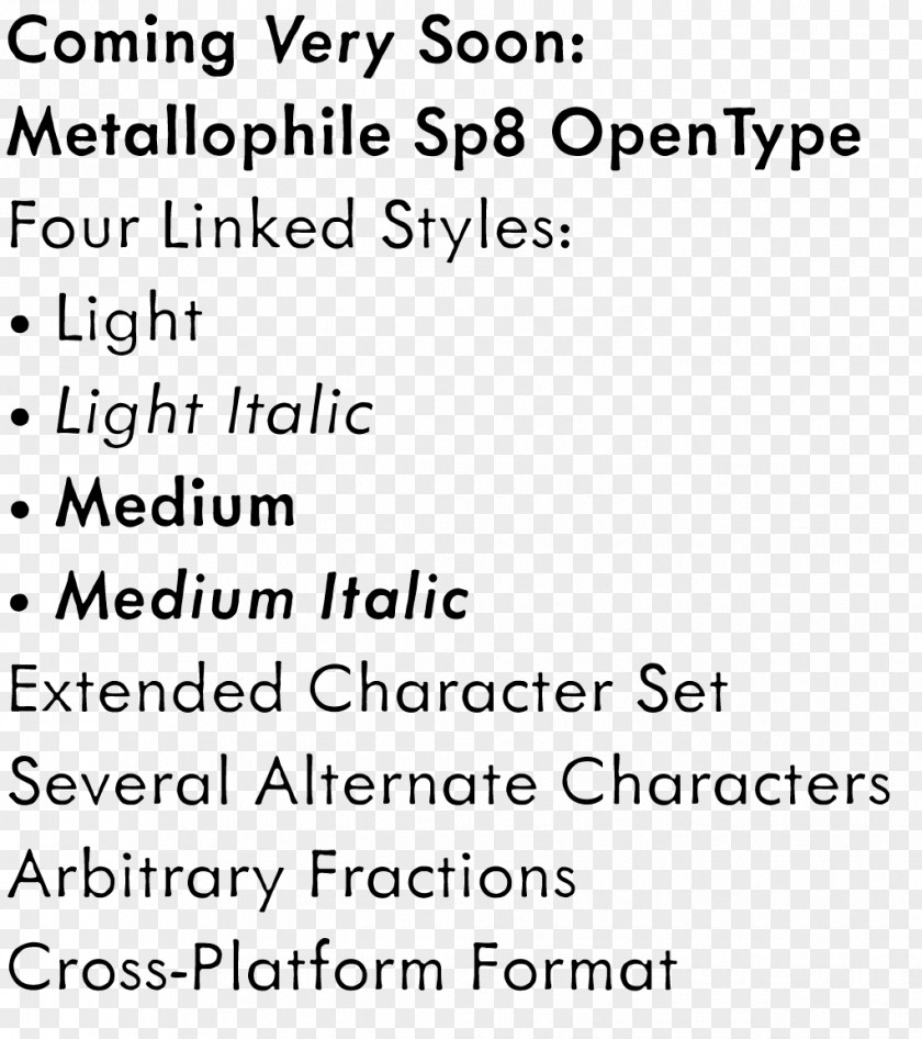 Metal Font OpenType Typeface TrueType PostScript PNG