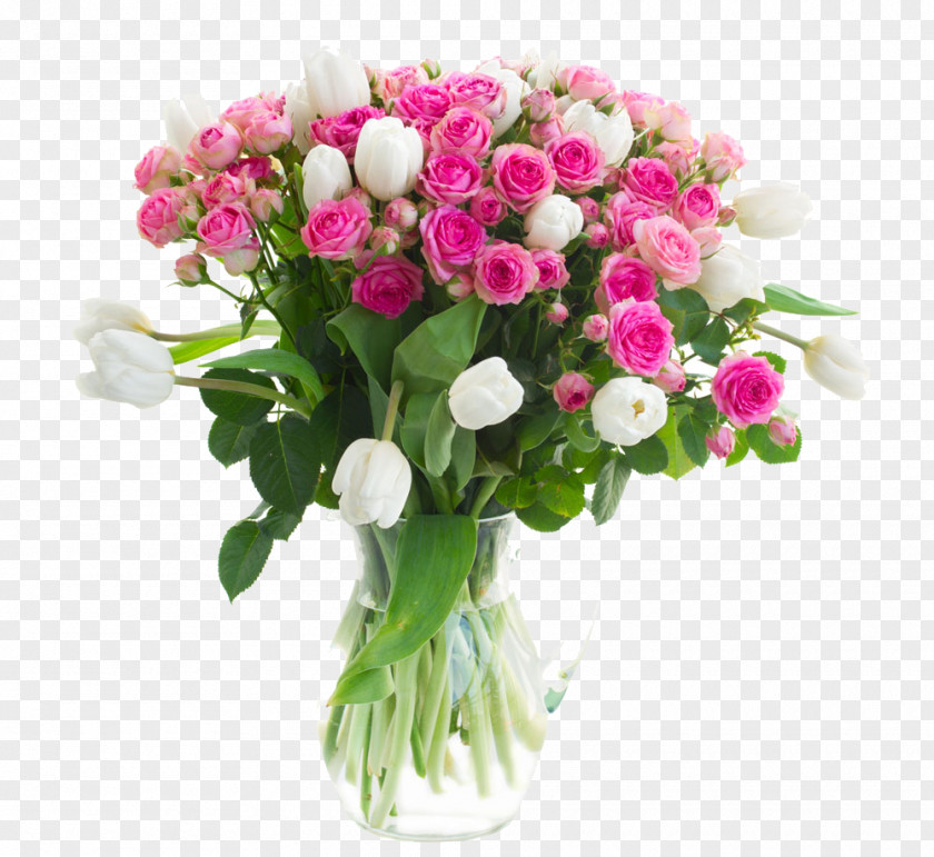 Roses And Tulips Image In A Vase Rose Flower Bouquet PNG
