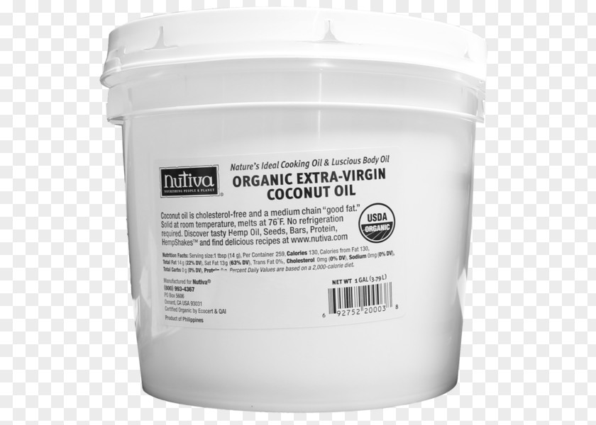 Virgin Coconut Oil Imperial Gallon Nutiva PNG