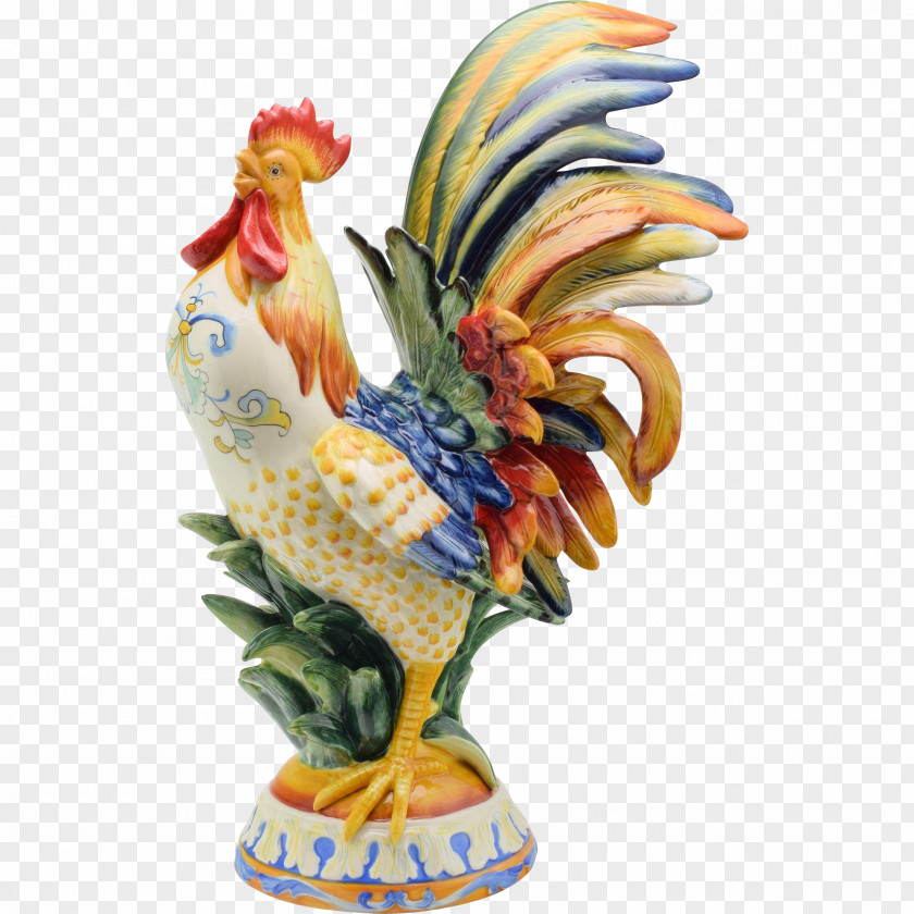 Antique Handpainted Accessories Material Rooster Vase Chicken As Food Figurine PNG