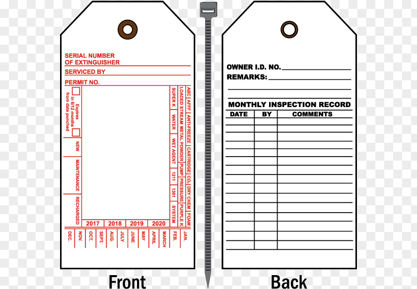 Fire Extinguishers National Protection Association Inspection Sticker PNG