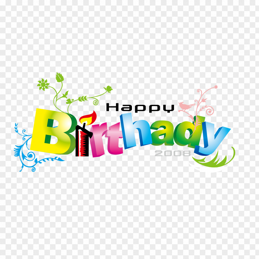 English Color Word Art Vector Happy Birthday To You Font PNG