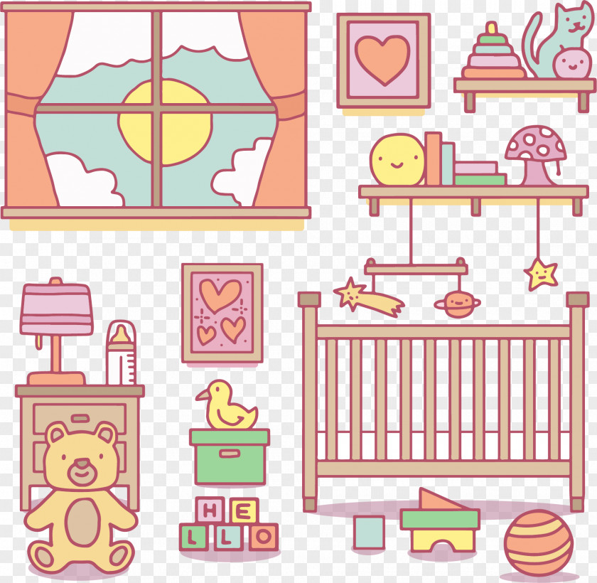 Pink Princess Room Infant Clip Art PNG