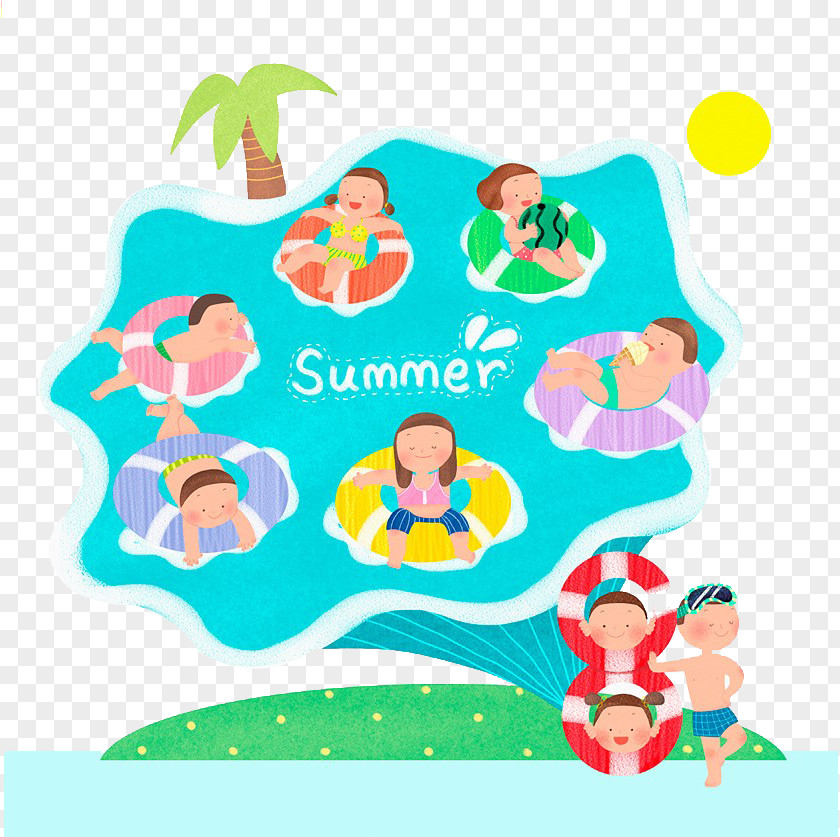 The Children Are Swimming Clip Art PNG