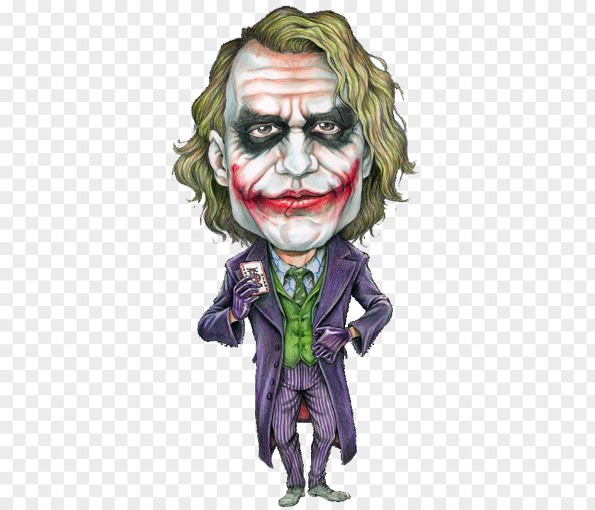 Joker Heath Ledger The Dark Knight Batman Caricature PNG