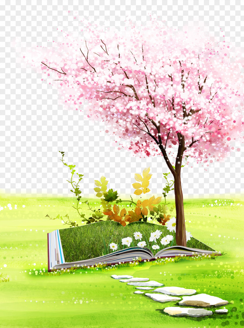 Pink Cherry Tree Download Poster Blossom Computer File PNG