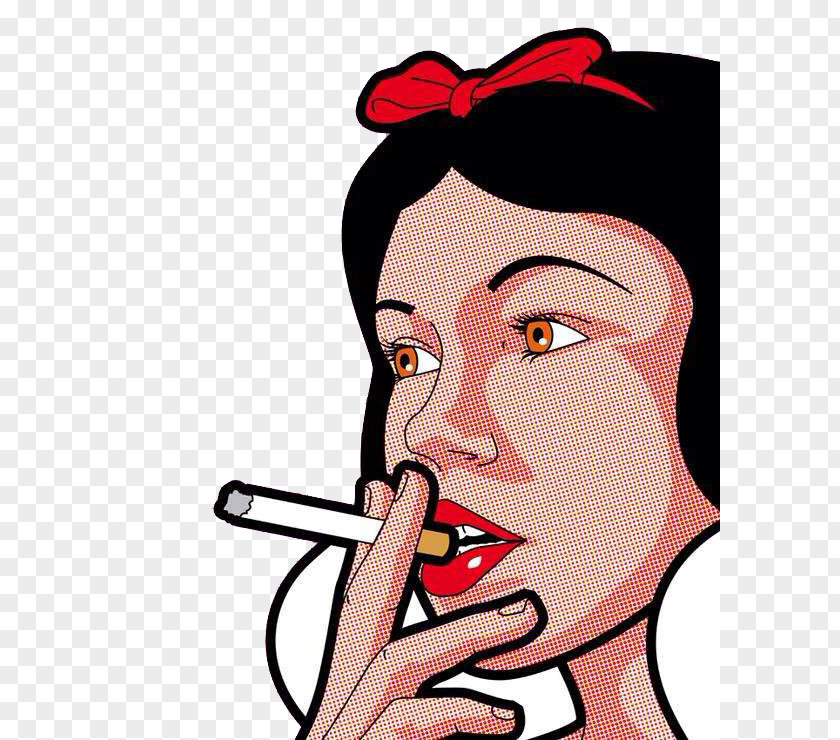 Cartoon Characters Girls Pop Art Smoking Comics Work Of PNG