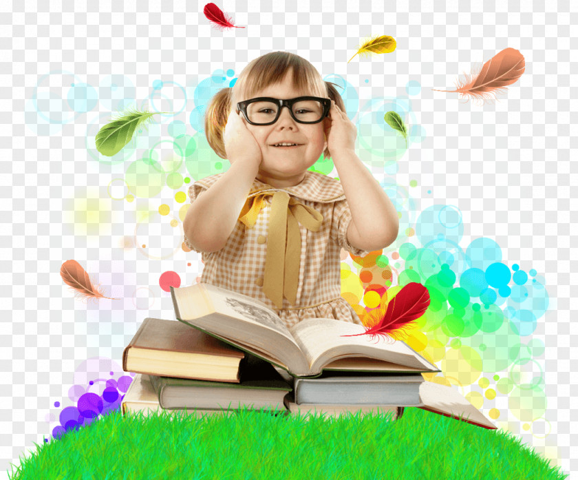 Child Reading Book Glasses Eye PNG