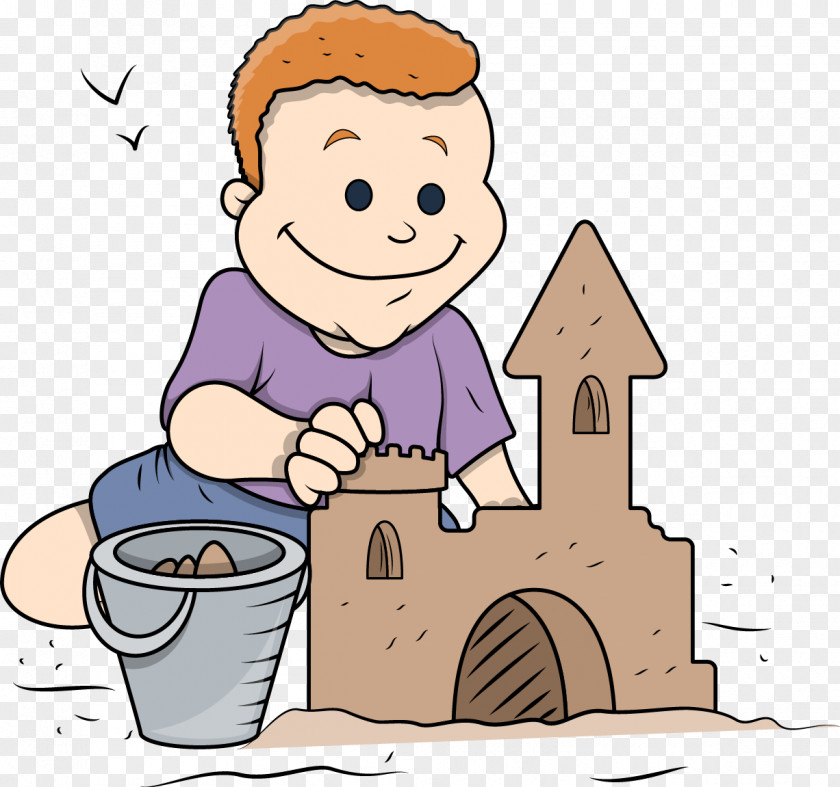 Vector Sand Castle Art And Play Cartoon PNG