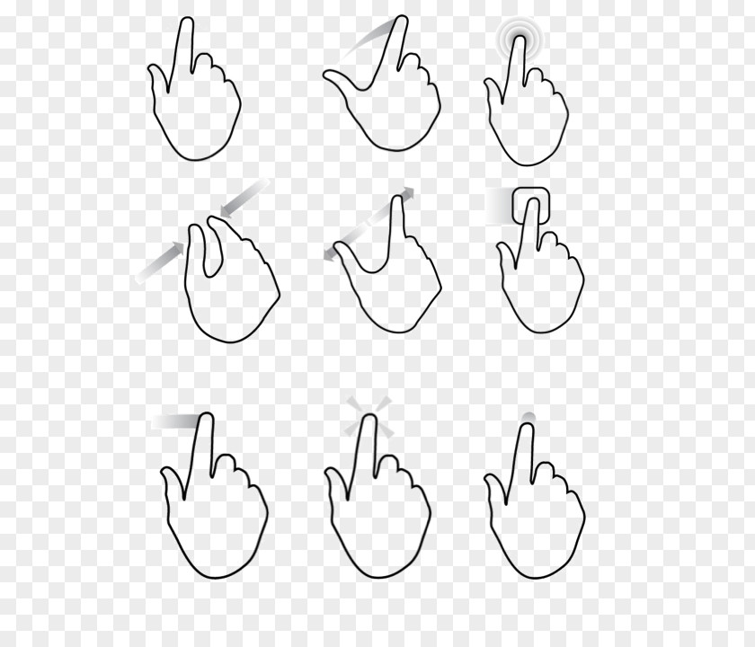Click Gesture Finger White Clip Art PNG