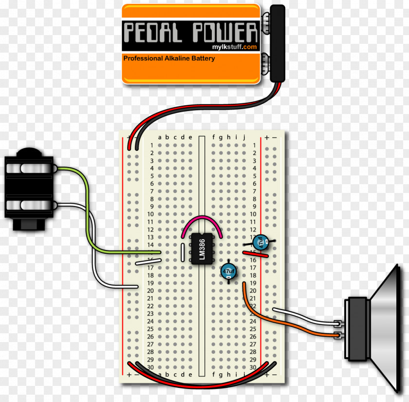 Guitar Amplifier Electronics Electronic Circuit Breadboard PNG