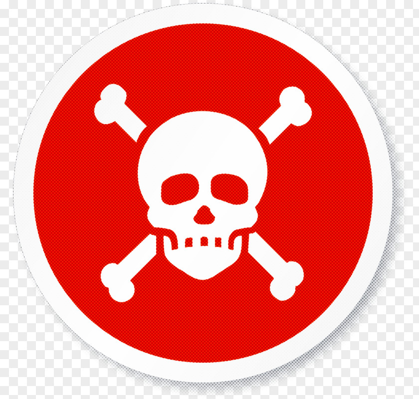 Symbol Sticker Red Bone Skull Circle PNG