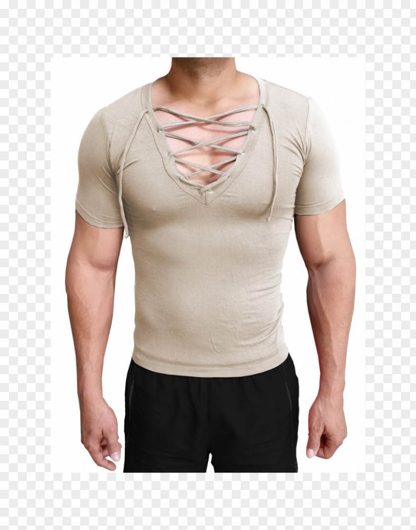 T-shirt Sleeve Shoulder Undershirt Beige PNG