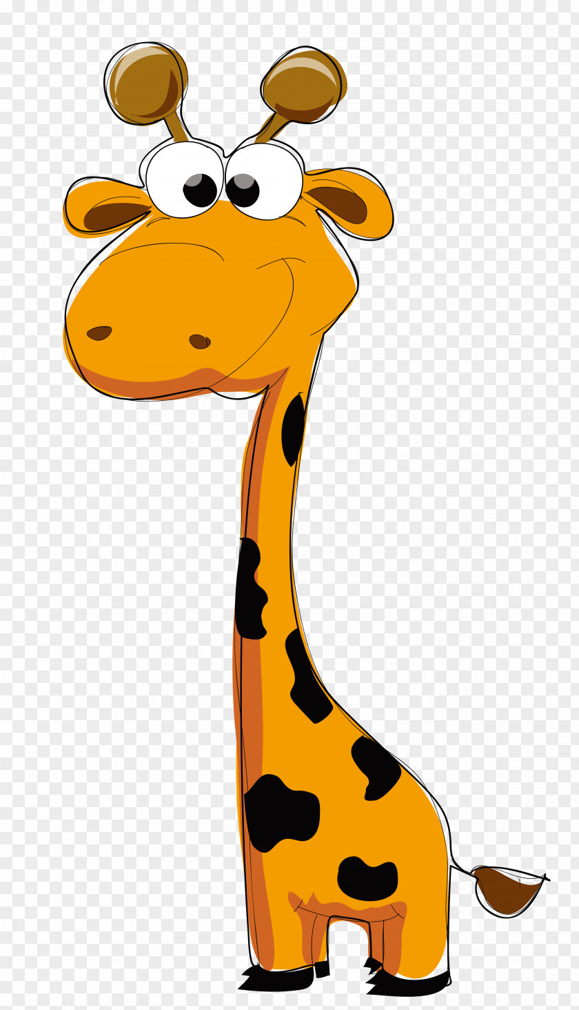 Vector Cartoon Sika Deer Material Baby Giraffes Valentines Day Clip Art PNG