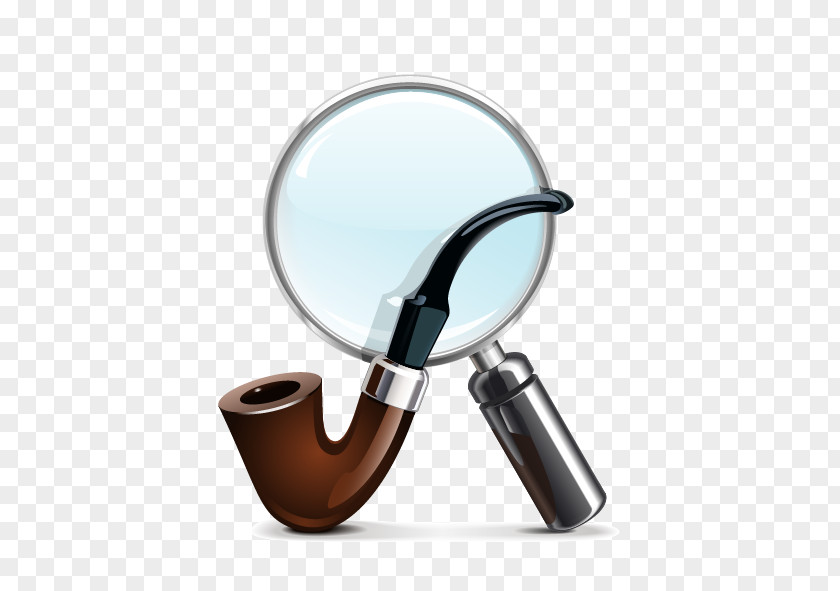 Vector Magnifying Glass And Pipe Tobacco Loupe Stock Photography Royalty-free PNG