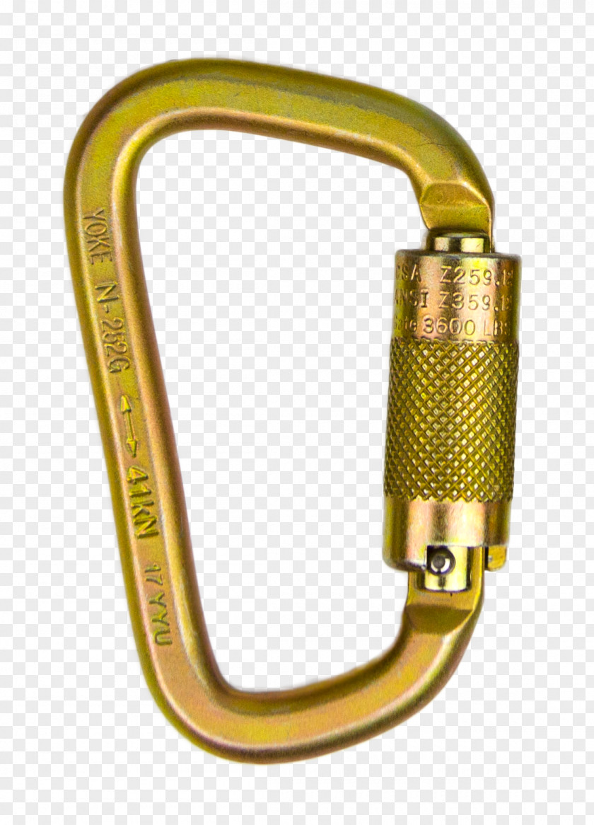 Carabiner Fall Arrest Personal Protective Equipment Falling Steel PNG