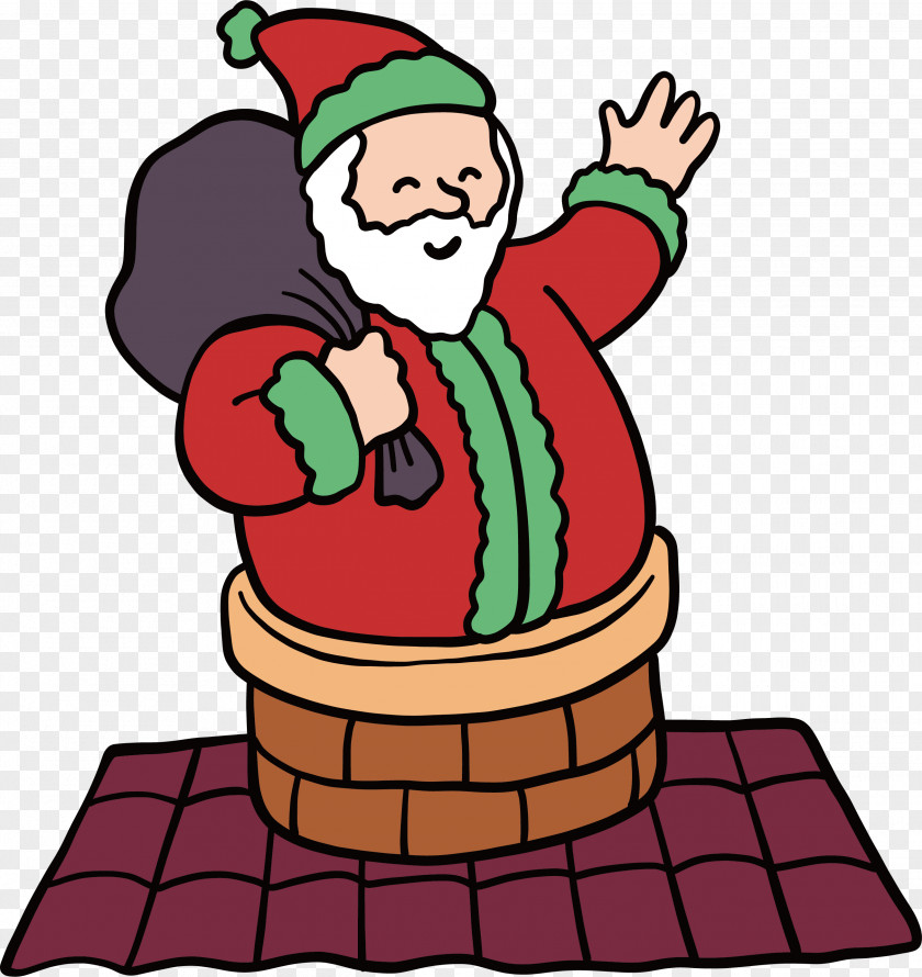 Santa Claus In The Chimney Free!!! Christmas Clip Art PNG