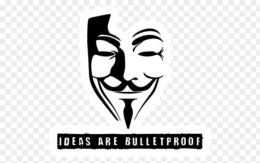 Silhouette Guy Fawkes Mask V For Vendetta PNG