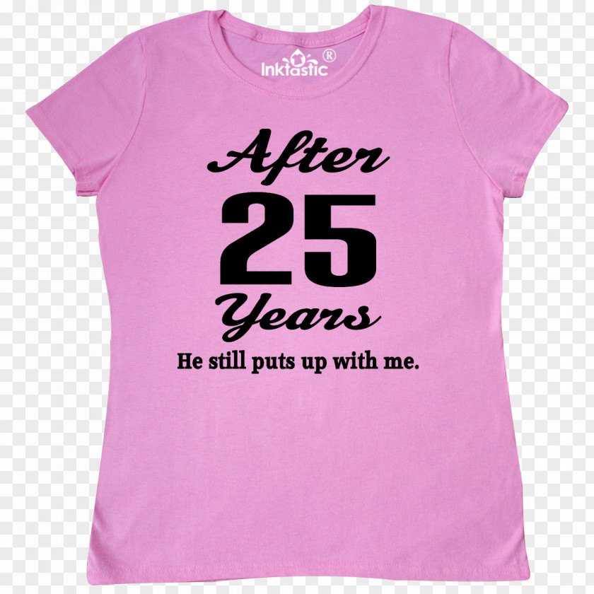 25th Wedding Anniversary T-shirt Sleeve Woman Neck Humour PNG