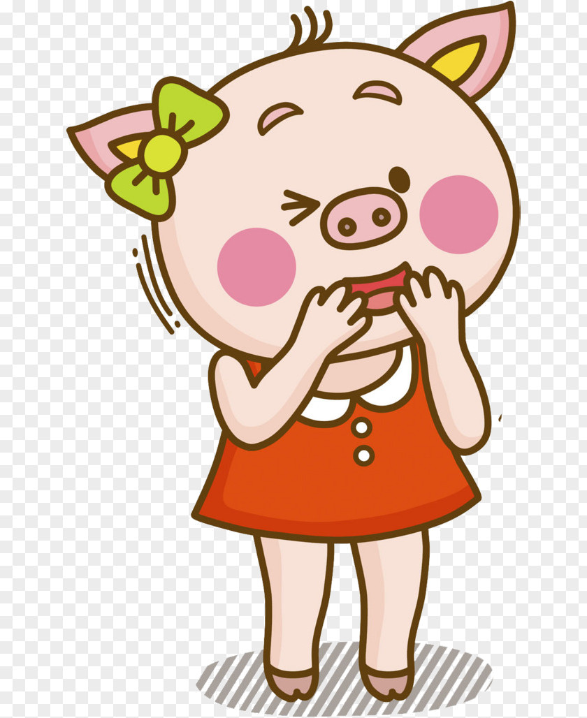 Cartoon Pink Pig PNG