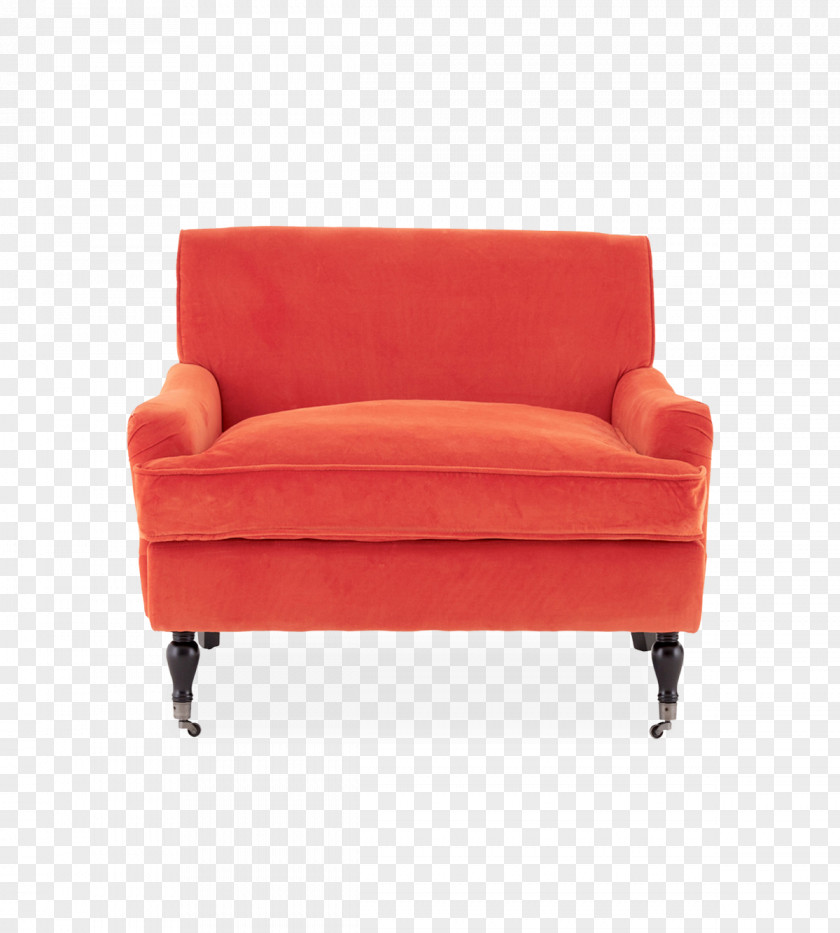 Chair Velvet Footstool Orange Couch PNG