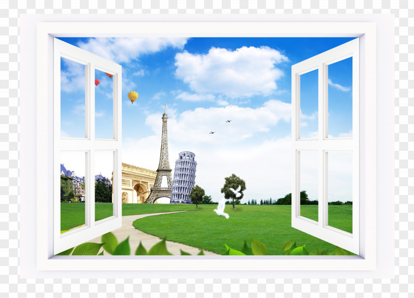 Couple Window Landscape PNG